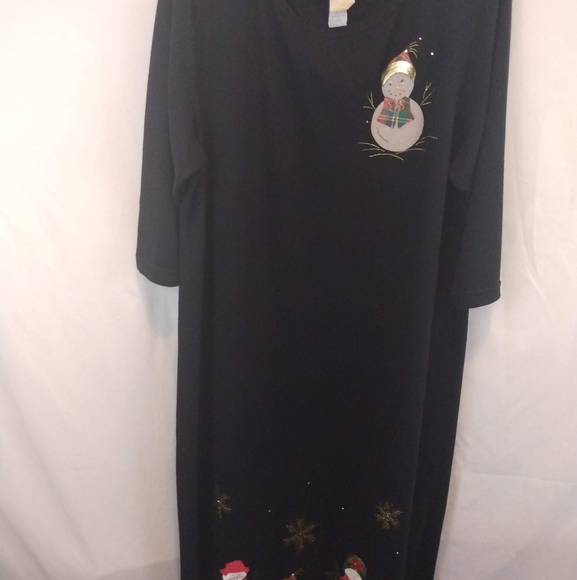 Karla Marie Black Holiday Snowman Dress - Picture 2 of 14